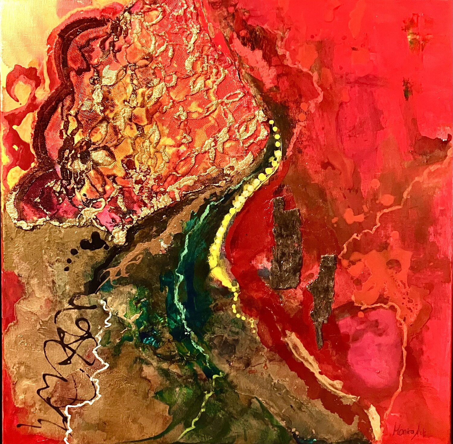 Red Connection Amelie Monira Egenolf Original painting for sale
