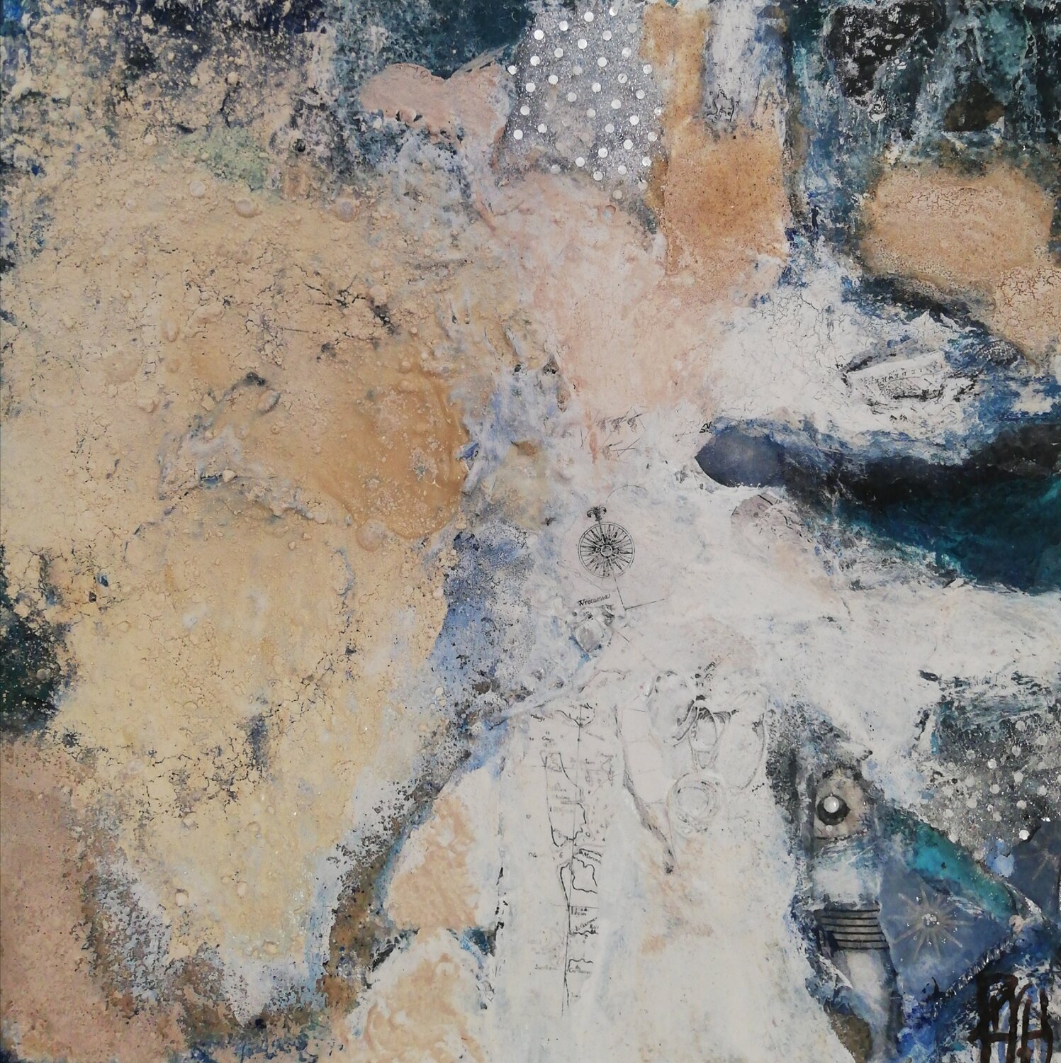Banc de sable l Corinne Pages Original painting for sale