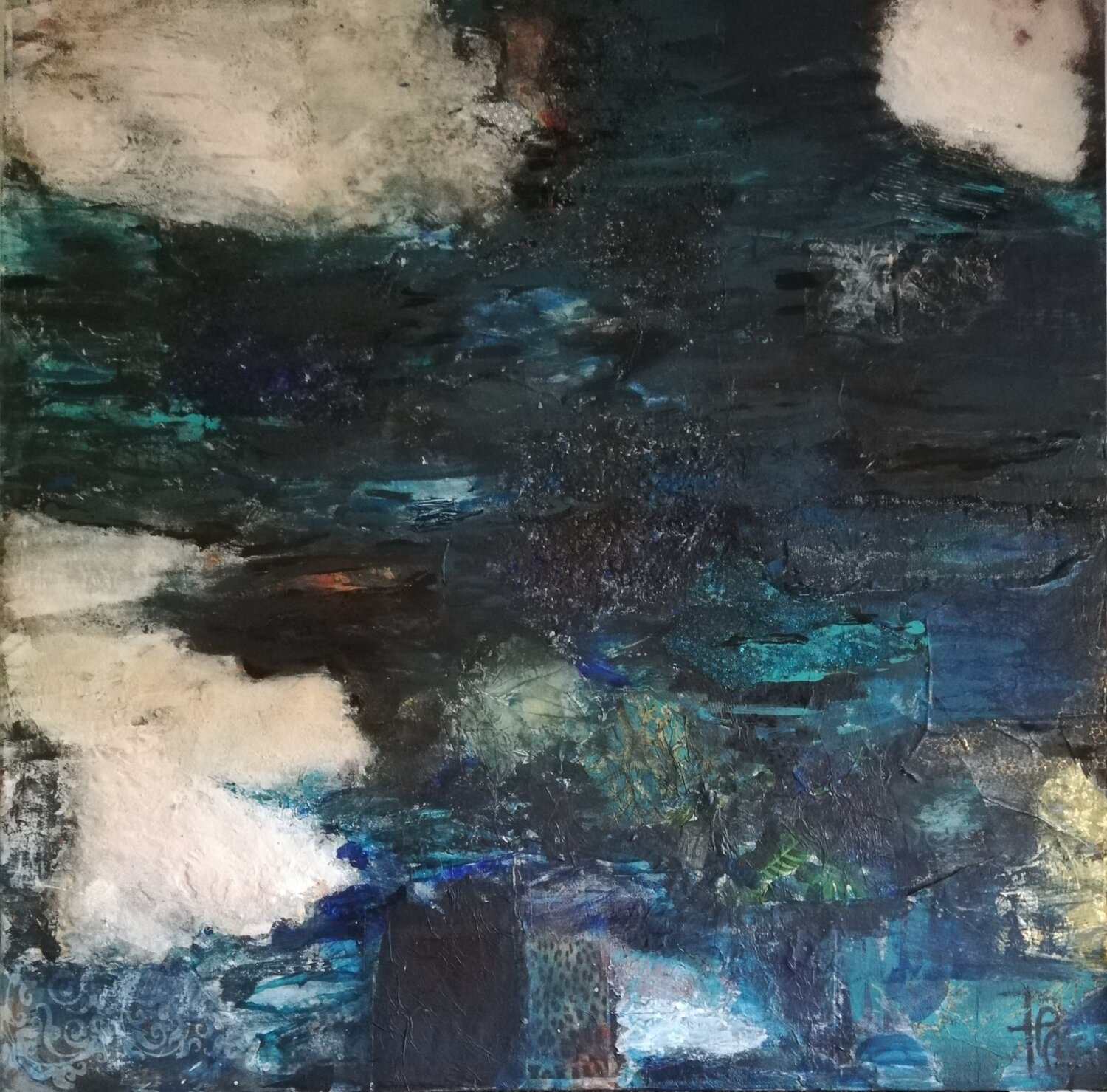 Fleur d'eau Corinne Pages Original painting for sale