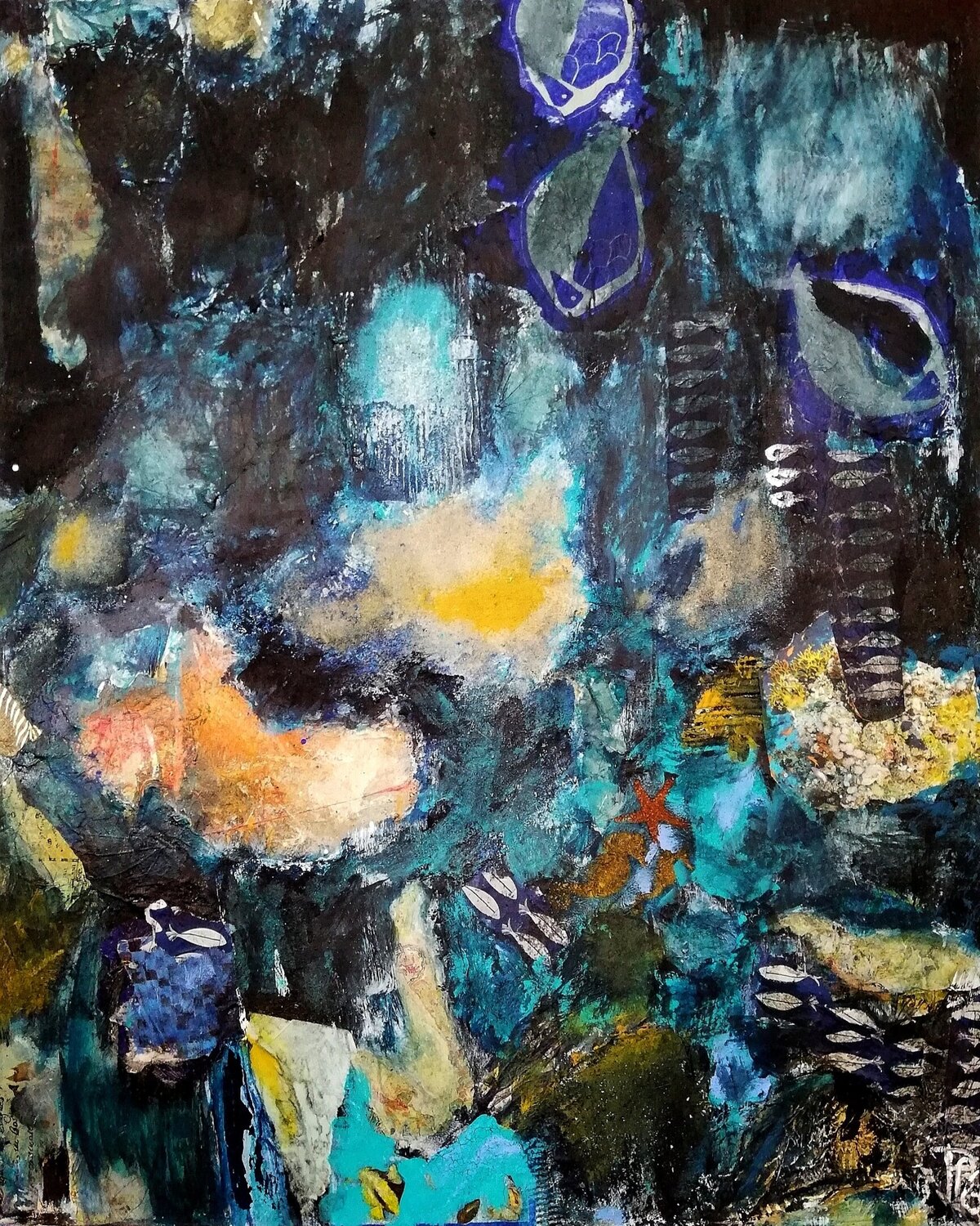 Aquarium Corinne Pages Original painting for sale