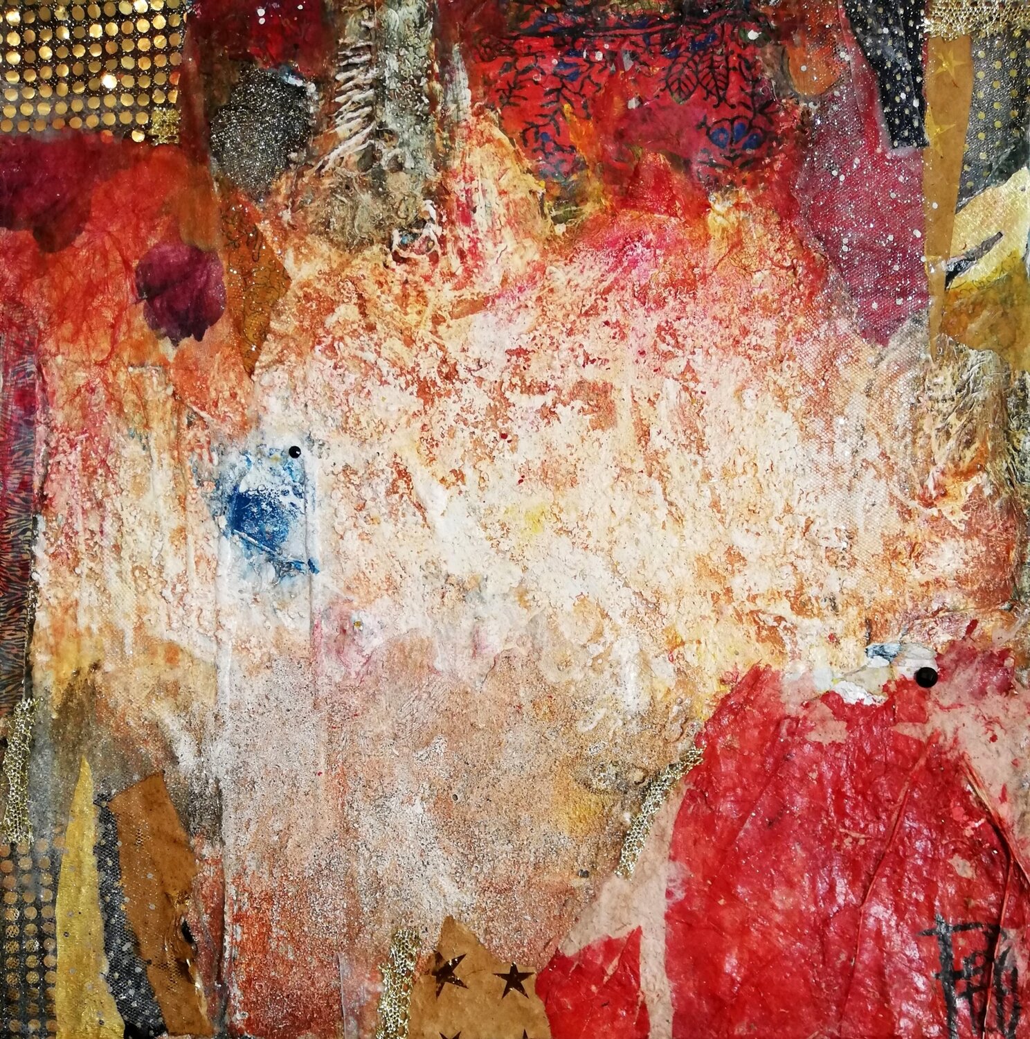 Rouge et Or Corinne Pages Original painting for sale