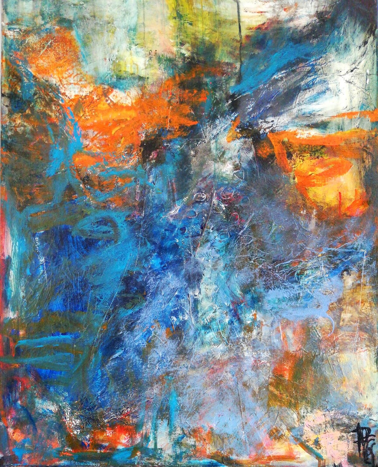 Une ville la nuit Corinne Pages Original painting for sale