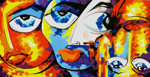 Friends Color by Hani Badawi Leo, Painting for Sale on Select