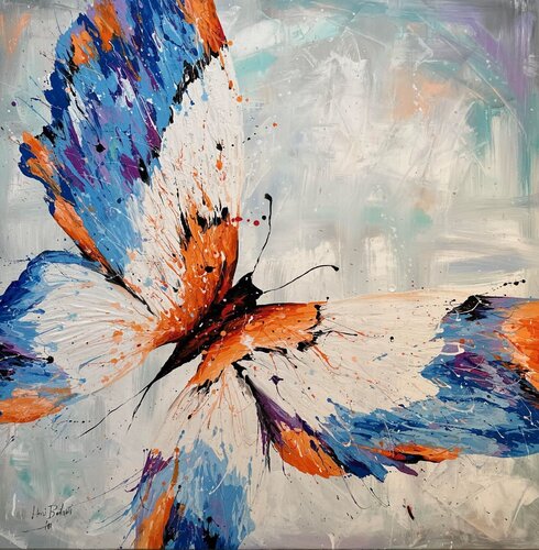 Farfalla Summer Orange by Hani Badawi Leo, Painting for Sale on Select