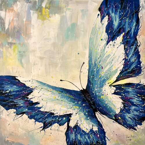 Farfalla Summer Blue by Hani Badawi Leo, Painting for Sale on Select
