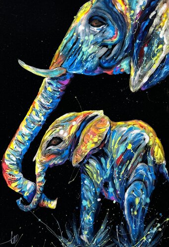 Elephant Heart in Velvet by Hani Badawi Leo, Painting for Sale on Select