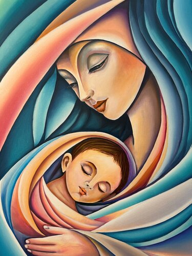 Madonna con bambino by Hani Badawi Leo, Painting for Sale on Select