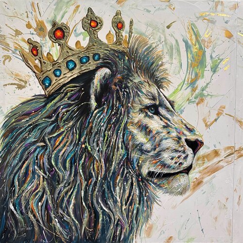 Royal Lion Majesty by Hani Badawi Leo, Painting for Sale on Select