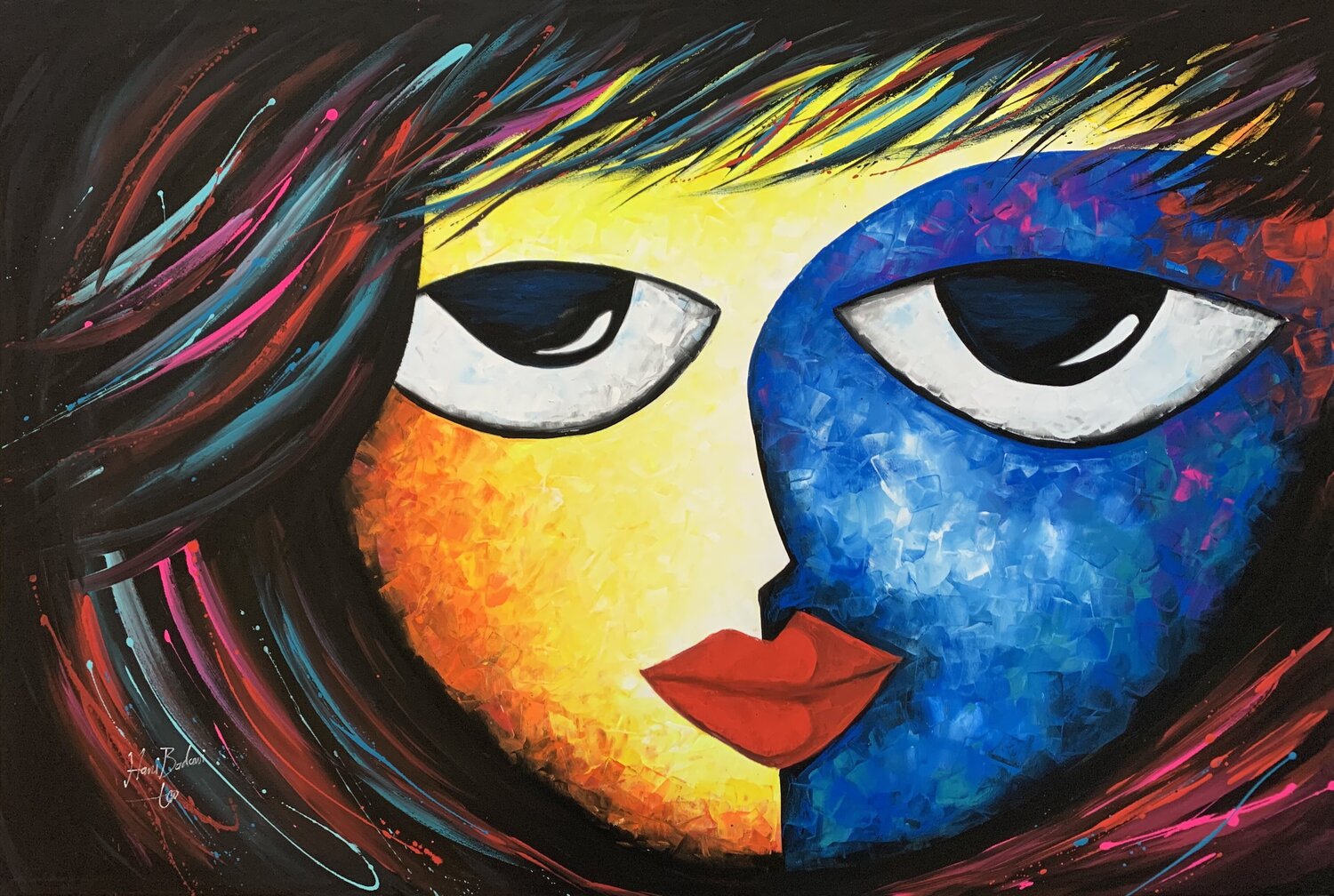 The Mood of women's Hani Badawi Leo Original painting for sale