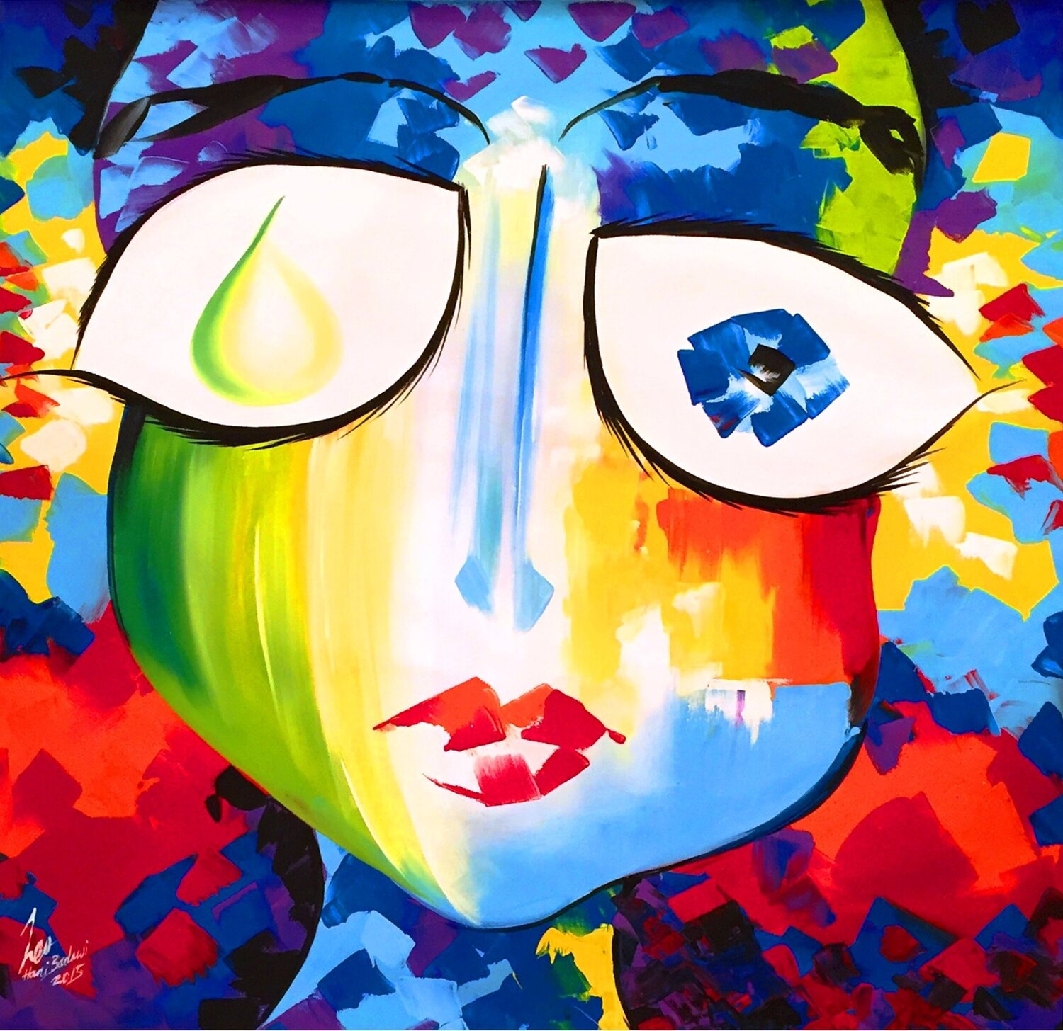 Bicchiere di Spumante Hani Badawi Leo Original painting for sale
