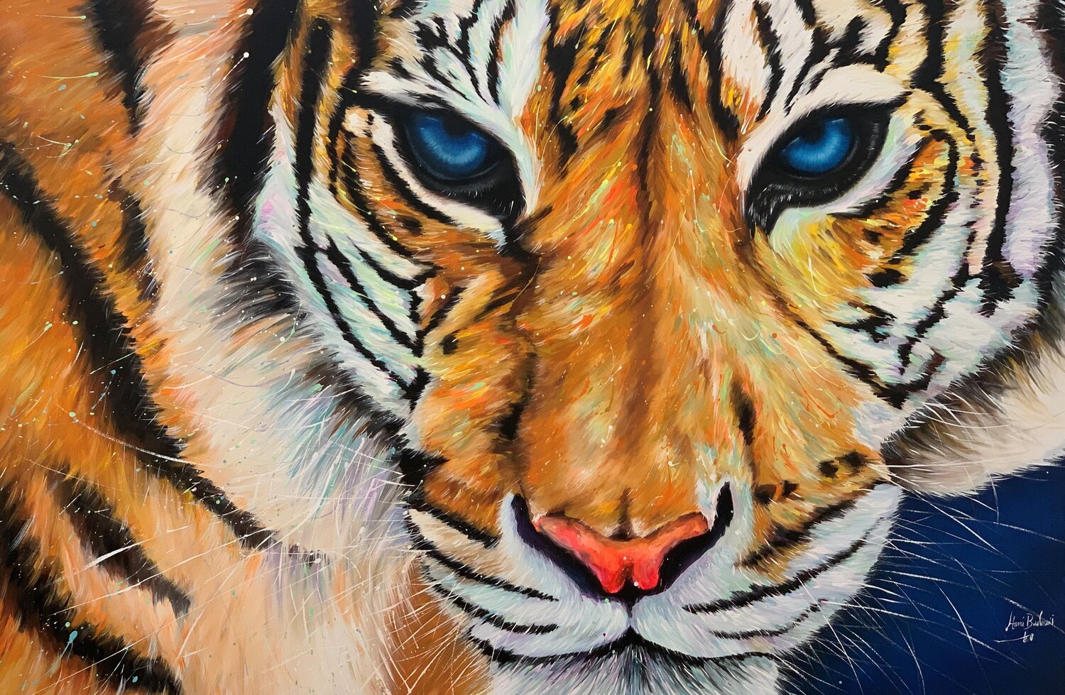 Wild Tiger Hani Badawi Leo Original painting for sale