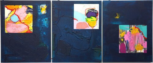 ROTE LINIEN by Friedhelm Wolfrat, Painting for Sale on Select