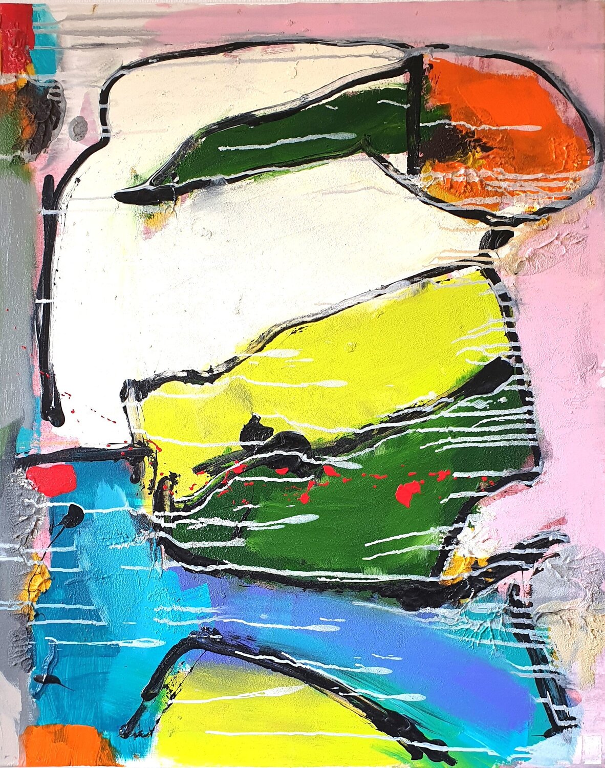 SCHWARZ WEISS Friedhelm Wolfrat Original painting for sale