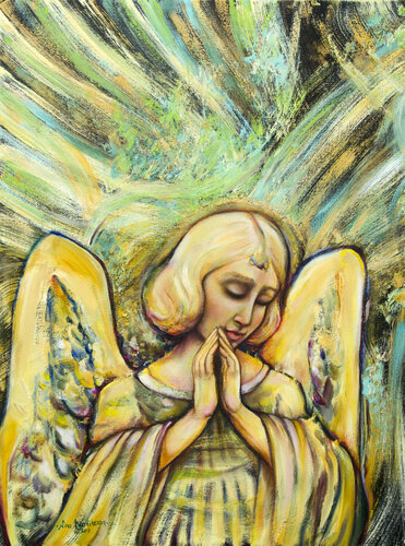 Angels and neurons. Left part of the diptych by Ponditerra Nino, Painting for Sale on Select