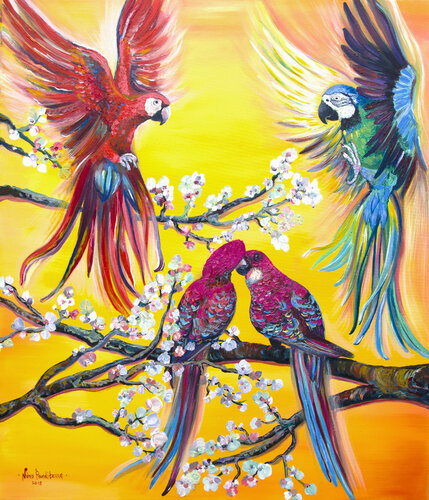 Parrots by Ponditerra Nino, Painting for Sale on Select