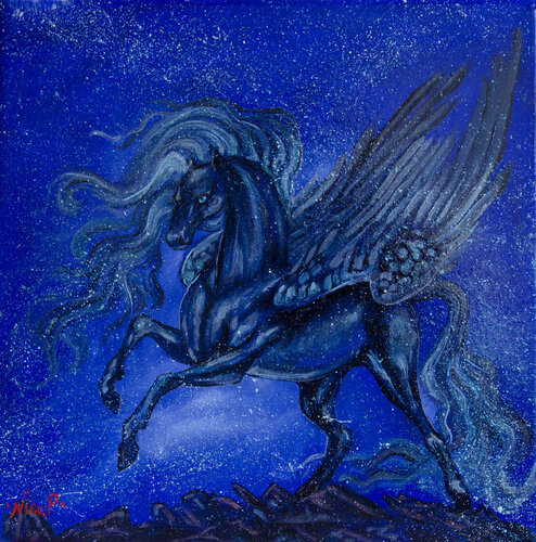 Indigo Pegasus by Ponditerra Nino, Painting for Sale on Select