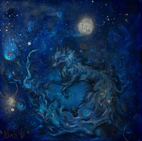 Moonlight Fox by Ponditerra Nino, Painting for Sale on Select