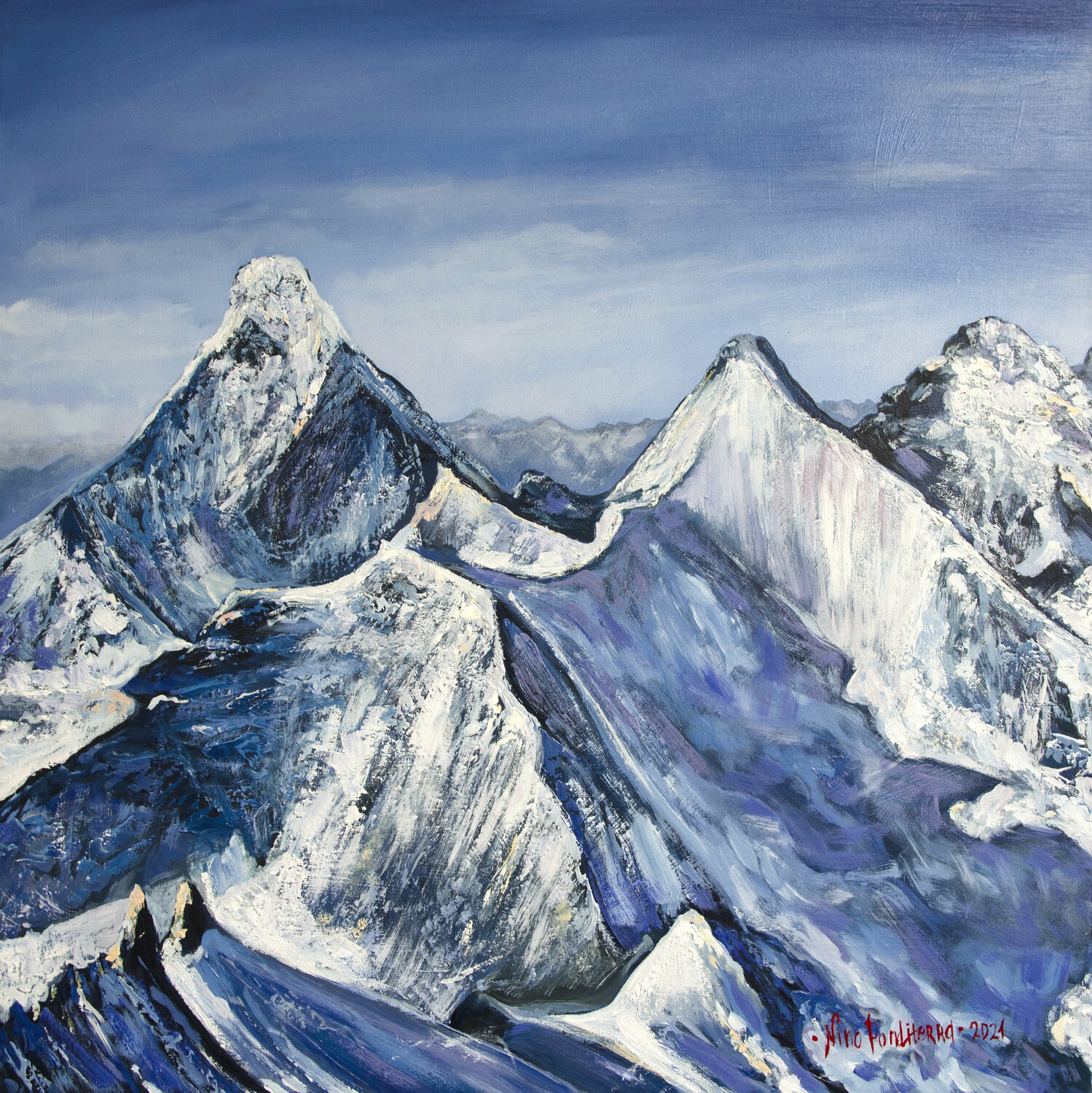 Alpine view Ponditerra Nino Original painting for sale