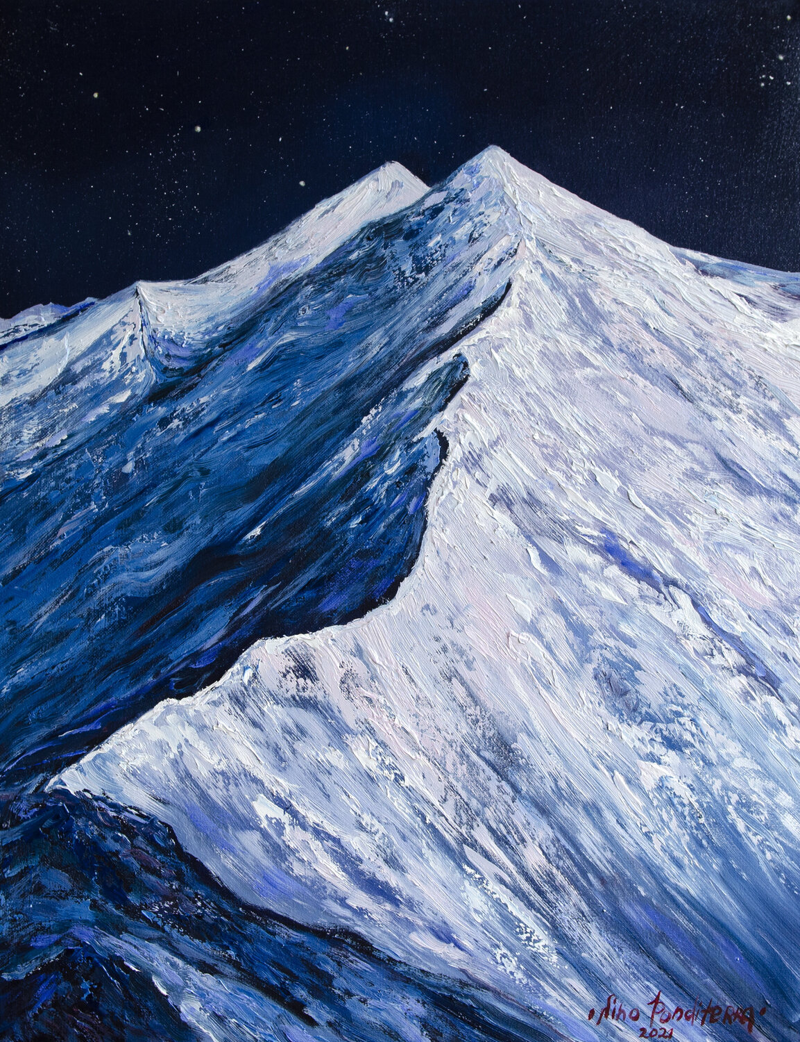 Carpathian Mountains Ponditerra Nino Original painting for sale