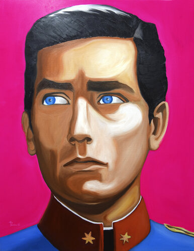Magenta - Alain Delon by Thomas Pramhas, Painting for Sale on Select