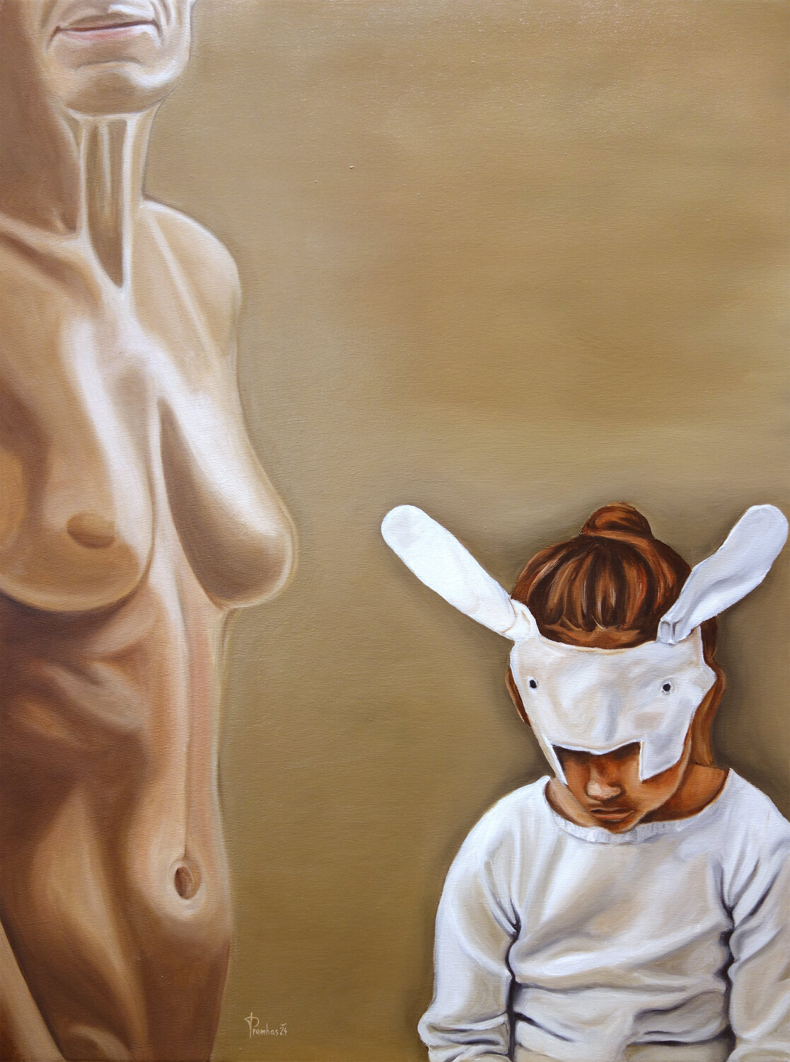 Hasenjagd Thomas Pramhas Original painting for sale