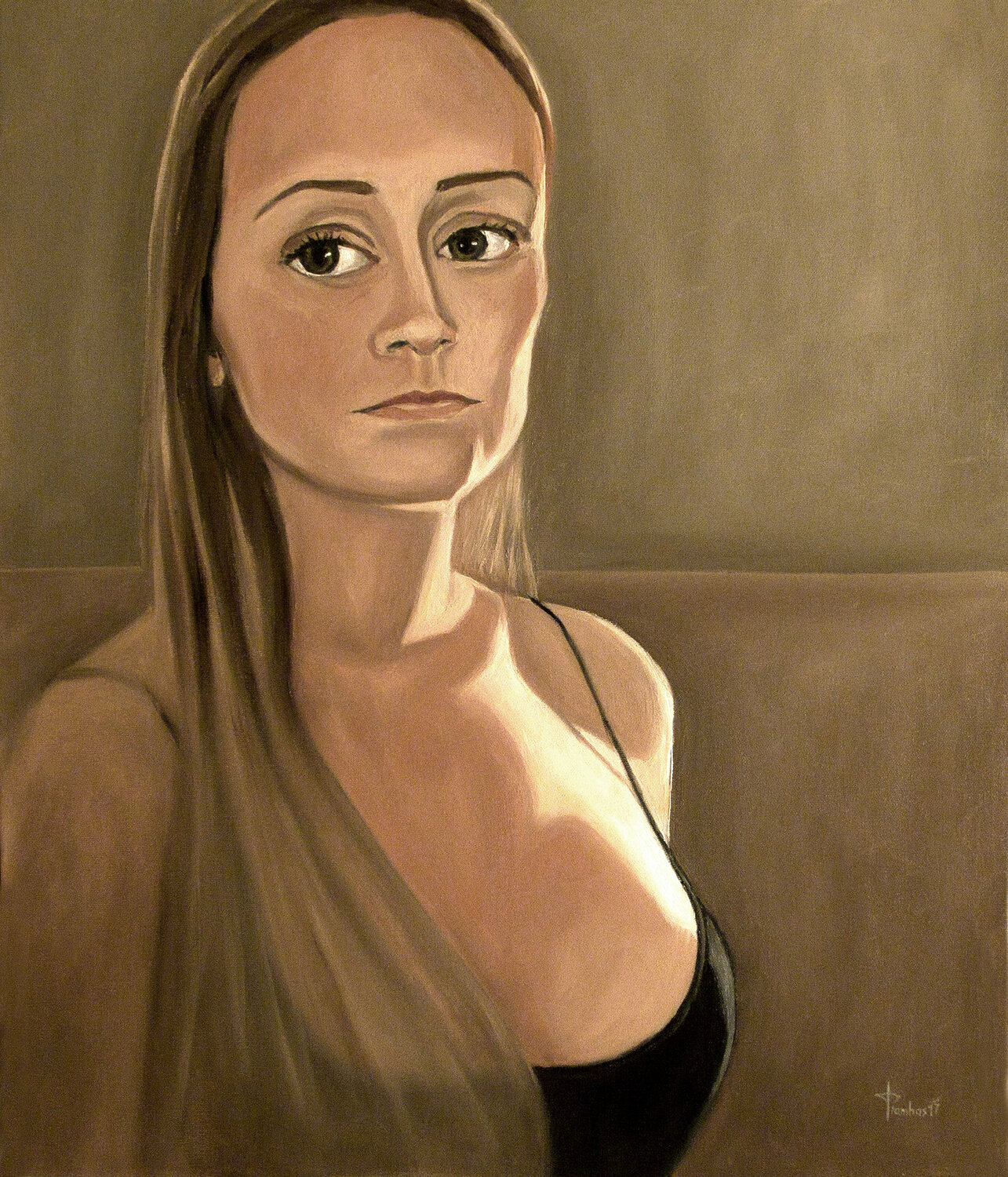 Big Eyes Thomas Pramhas Original painting for sale