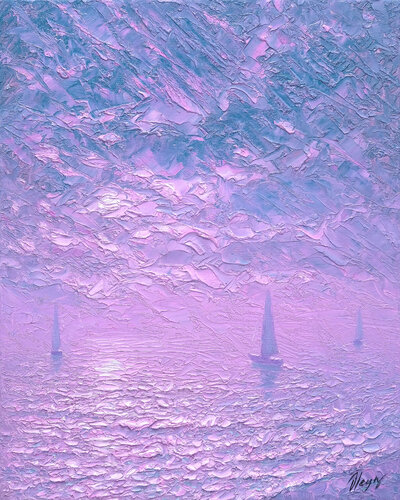 Lavender sails by Dmitry Oleyn, Painting for Sale on Select