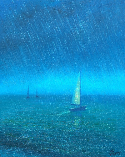 Rain by Dmitry Oleyn, Painting for Sale on Select