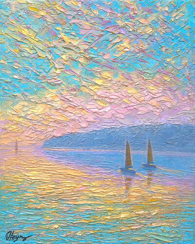 Pier of Happiness by Dmitry Oleyn, Painting for Sale on Select