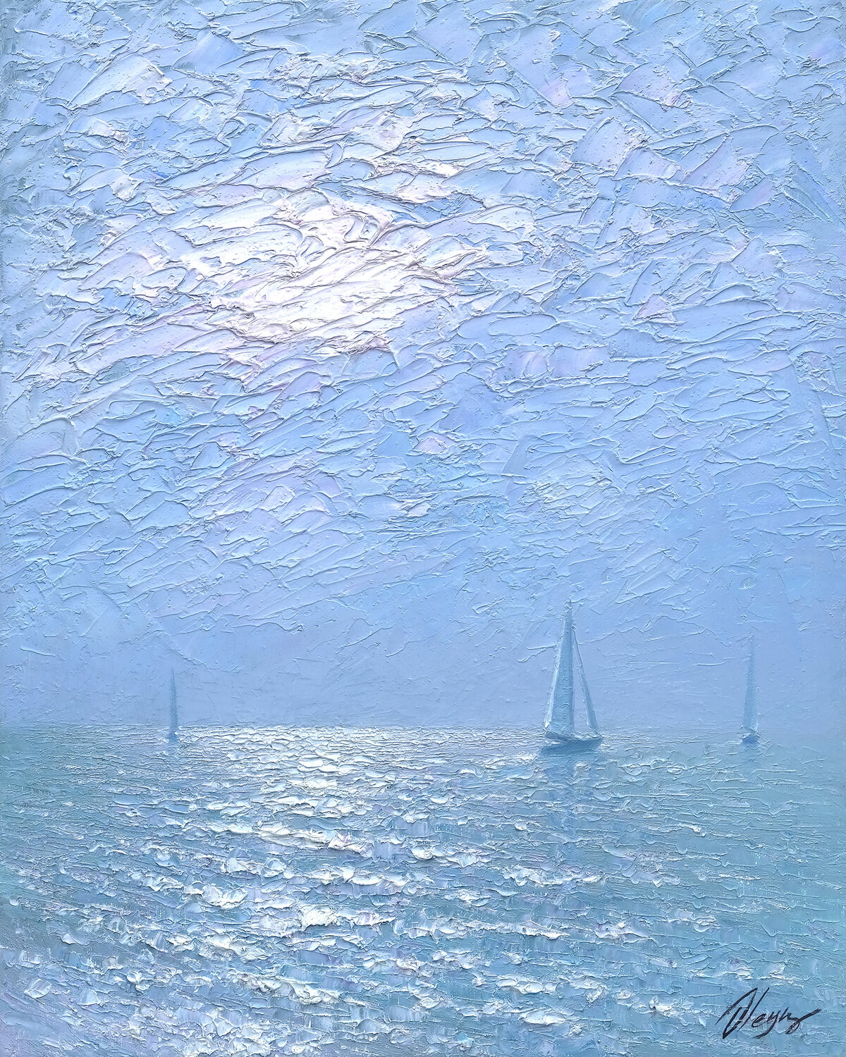 Silver sea Dmitry Oleyn Original painting for sale