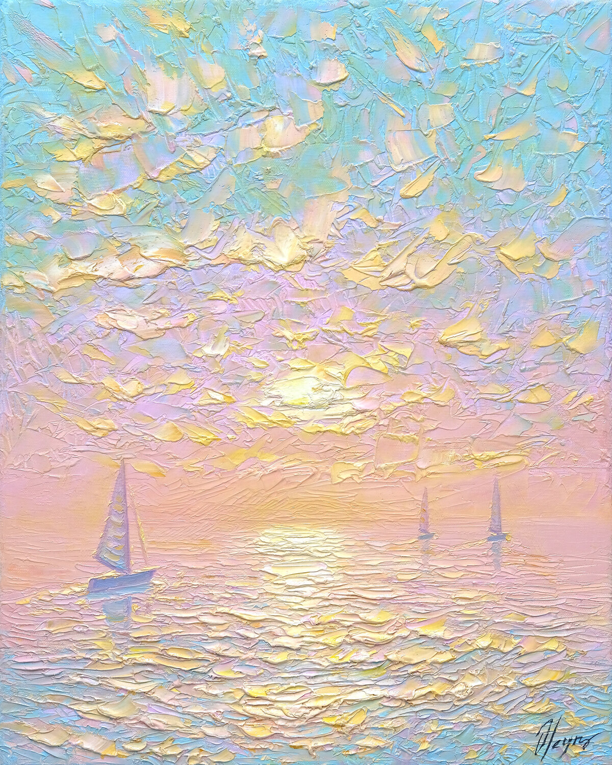 Sun's Embrace Dmitry Oleyn Original painting for sale