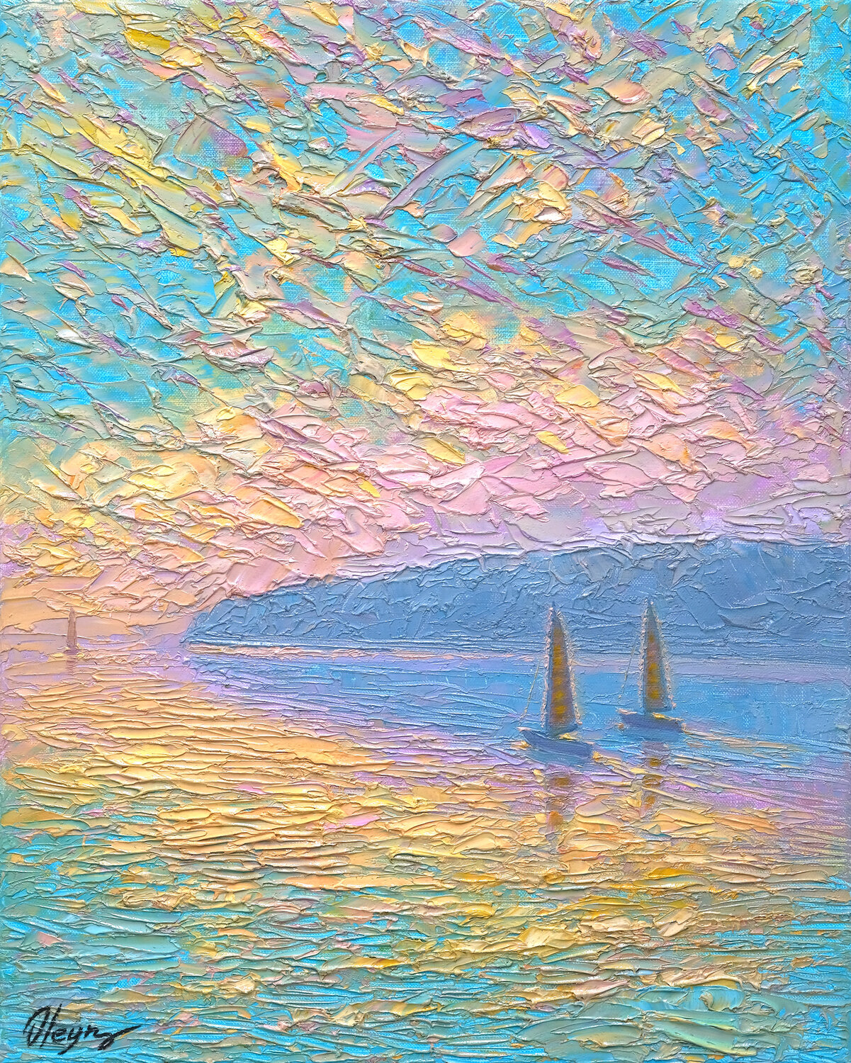 Pier of Happiness Dmitry Oleyn Original painting for sale
