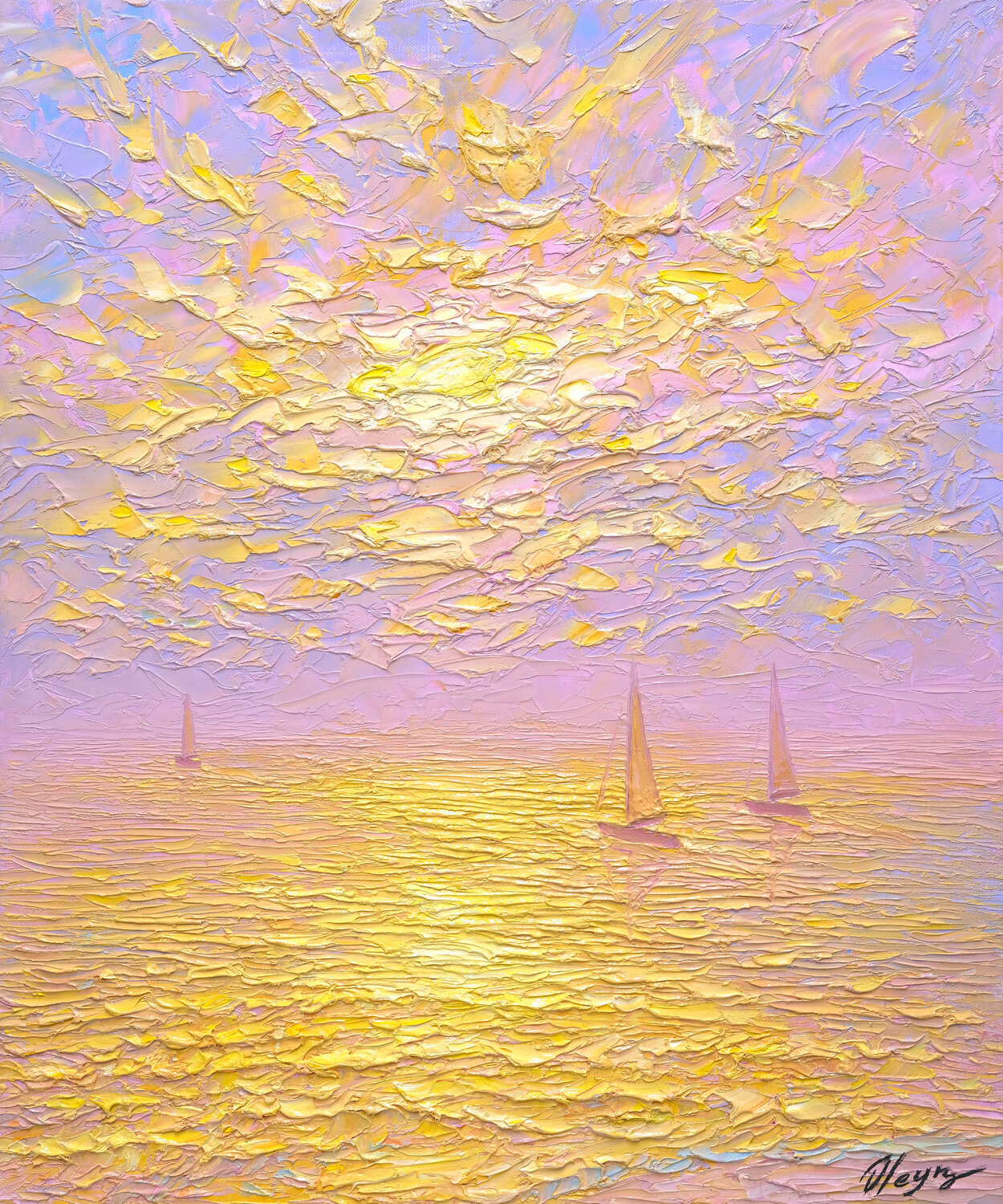 Golden Hour Light Dmitry Oleyn Original painting for sale