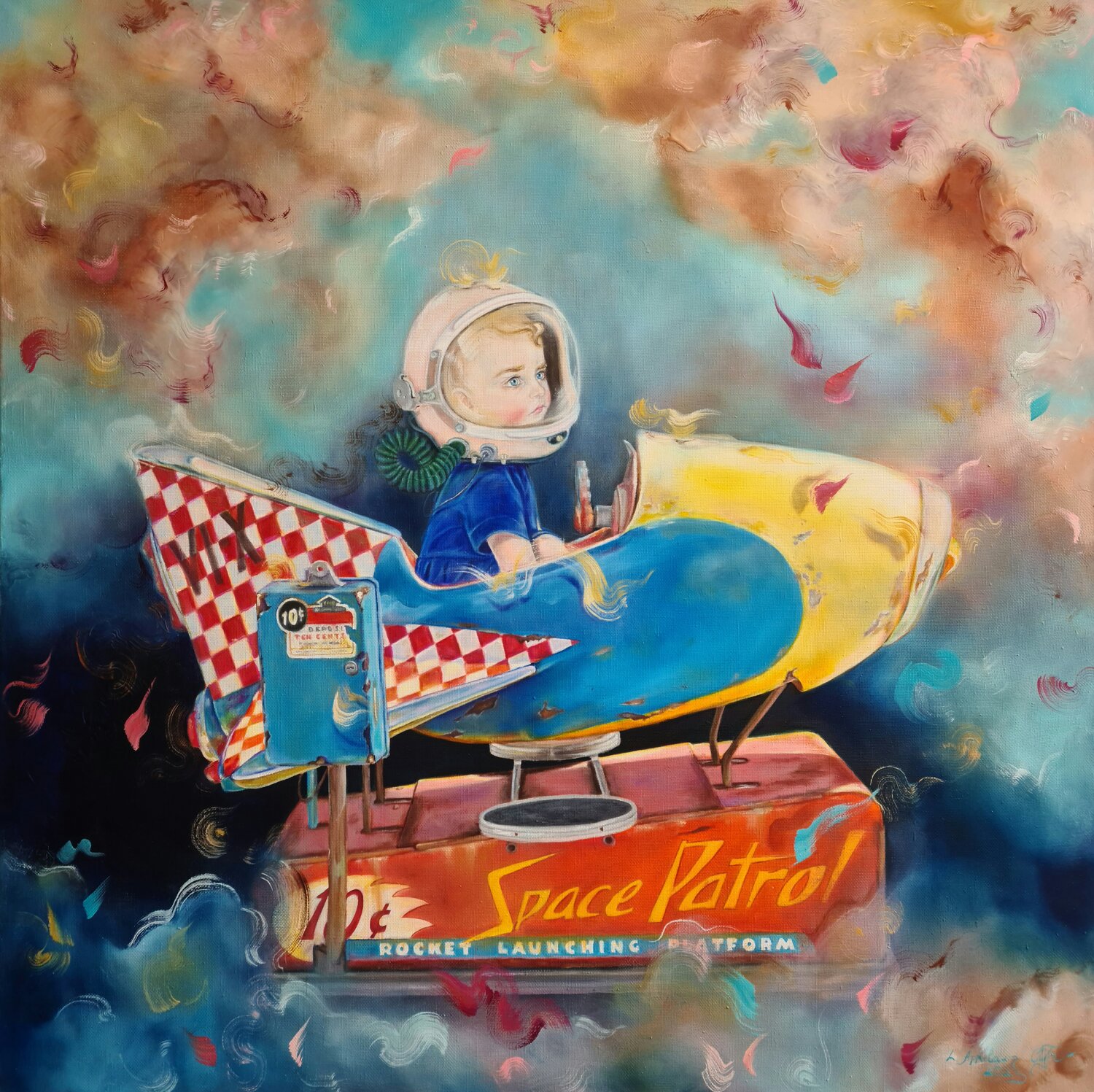 Adventure At A Dime Lena Applebaum Original painting for sale