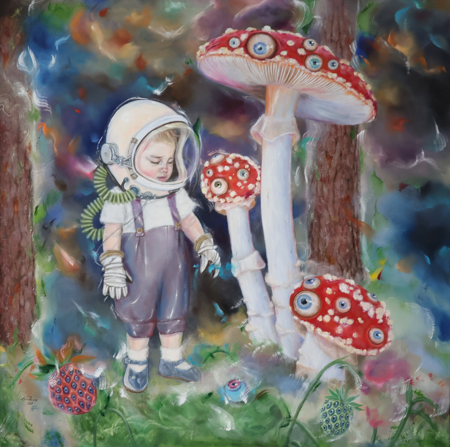 Cosmic Forest Lena Applebaum Original painting for sale