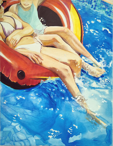 oasis aquatique 1 by Maude Ovize, Painting for Sale on Select