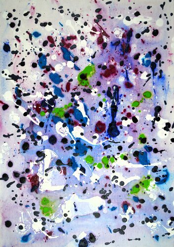 Abstrakt Blau Dot-Painting by Udo von Gelden, Painting for Sale on Select