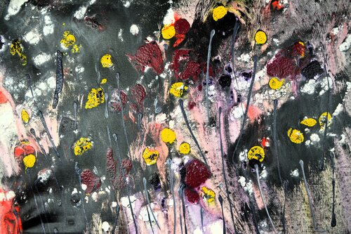 Abstrakt Farbenspiel Nachtblumen by Udo von Gelden, Painting for Sale on Select