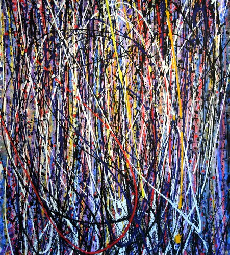 Abstrakt Farbenspiel Line Nr. 3345 by Udo von Gelden, Painting for Sale on Select