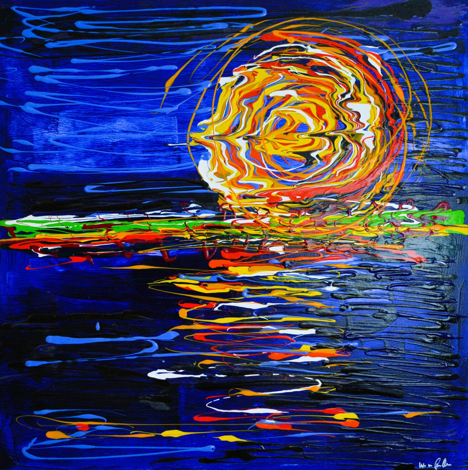 Sonnenuntergang Udo von Gelden Original painting for sale