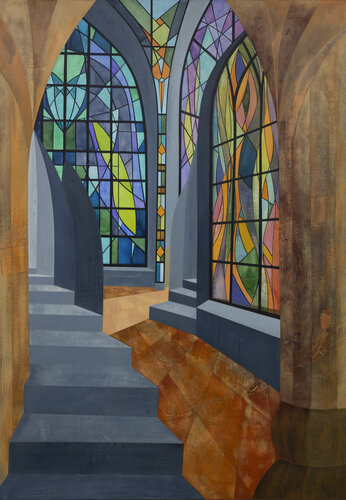 Aus dem Dunkelsein ins Licht (Rilke) I by Peter Knauer, Painting for Sale on Select