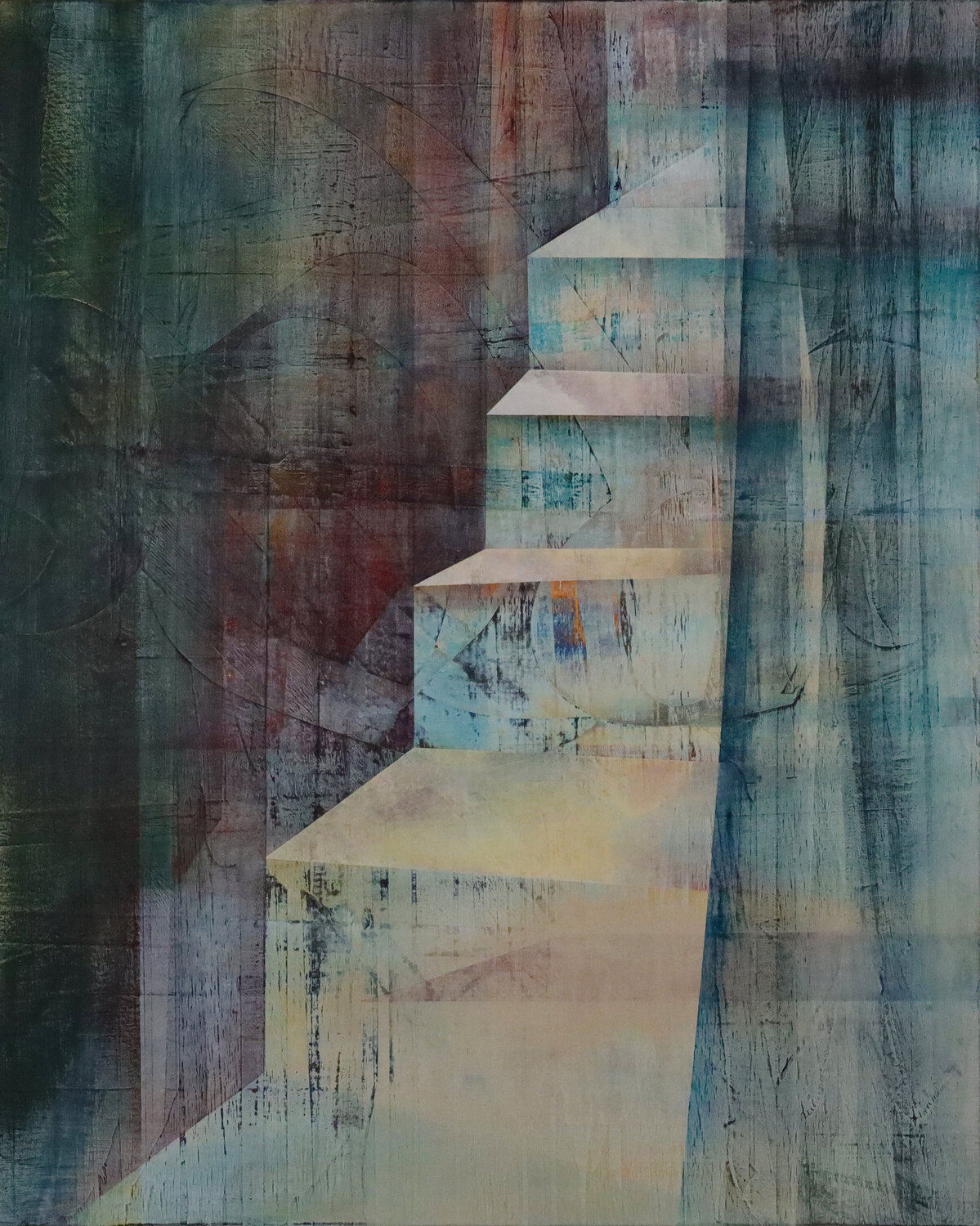 Stufe für Stufe - dem Licht folgend IV Peter Knauer Original painting for sale