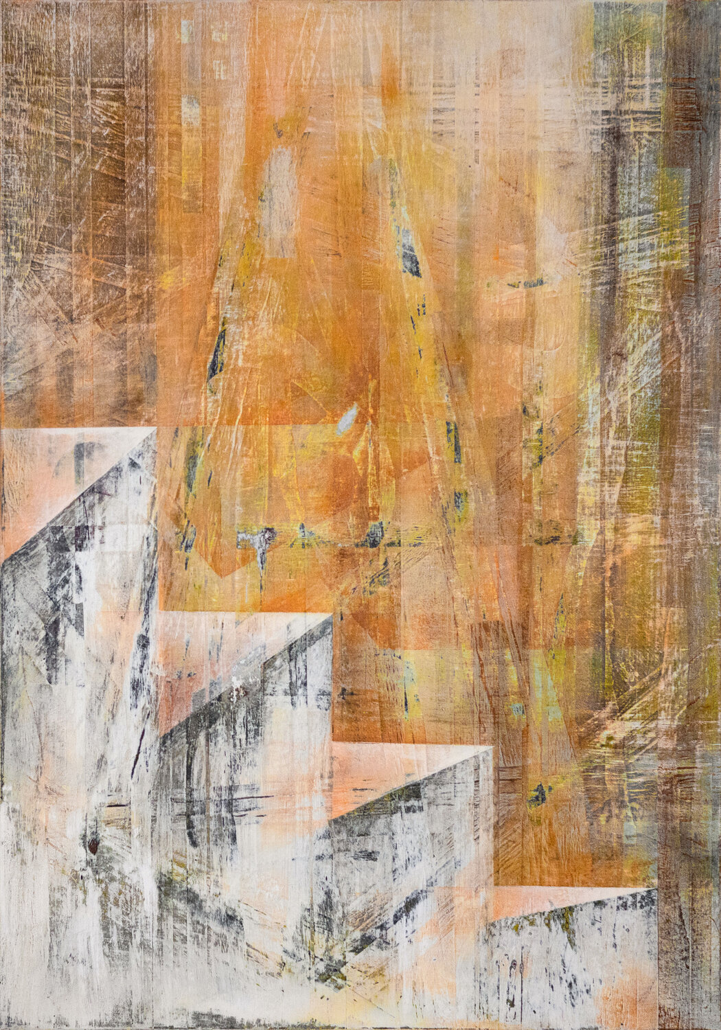 Stufe für Stufe - dem Licht folgend II Peter Knauer Original painting for sale