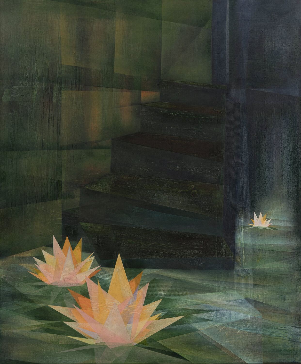 Seerosen IV Peter Knauer Original painting for sale