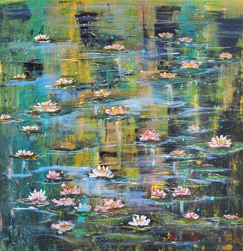 water lilies III von Ivana Brazdova, Malerei kaufen auf Select