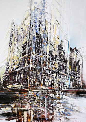 Chicago sparkles in the morning by Aidas Mikelenas, Painting for Sale on Select