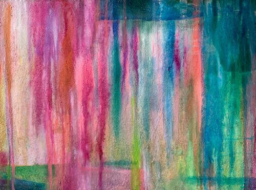 Abstract in Green and Pink by Anne Samson, Painting for Sale on Select