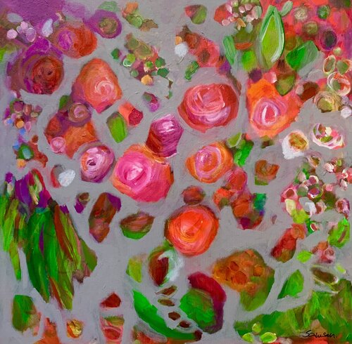 Rote Rosen. Dekonstruiert. by Anne Samson, Painting for Sale on Select