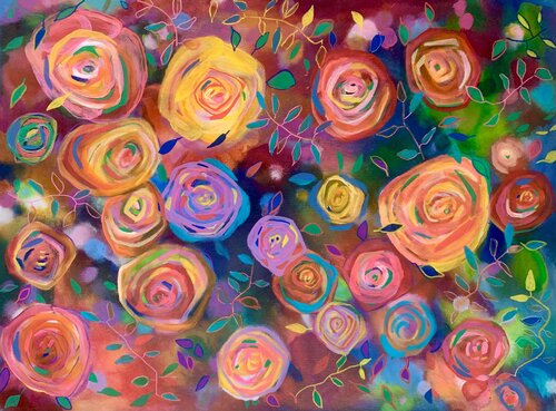 Pop Art Roses by Anne Samson, Painting for Sale on Select