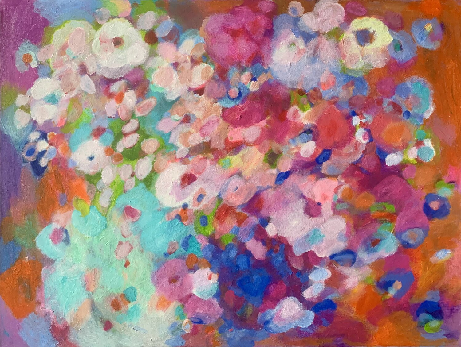 Abstract flowers Anne Samson Original painting for sale